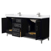 Custom image for Black with Brushed Nickel Trim / White Cultured Marble / No Mirror