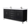 Custom image for Black with Brushed Nickel Trim / White Cultured Marble / No Mirror