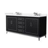 Custom image for Black with Brushed Nickel Trim / White Cultured Marble / No Mirror