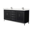 Custom image for Black with Brushed Nickel Trim / White Quartz / No Mirror