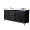 Custom image for Black with Brushed Nickel Trim / White Quartz / No Mirror