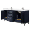 Custom image for Dark Blue with Brushed Nickel Trim / Carrara Cultured Marble / No Mirror
