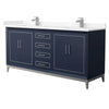 Custom image for Dark Blue with Brushed Nickel Trim / Carrara Cultured Marble / No Mirror