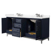 Custom image for Dark Blue with Brushed Nickel Trim / Carrara Cultured Marble / No Mirror