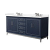 Custom image for Dark Blue with Brushed Nickel Trim / Carrara Cultured Marble / No Mirror