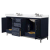 Custom image for Dark Blue with Brushed Nickel Trim / White Cultured Marble / No Mirror