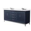 Custom image for Dark Blue with Brushed Nickel Trim / White Cultured Marble / No Mirror