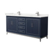 Custom image for Dark Blue with Brushed Nickel Trim / White Quartz / No Mirror