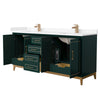 Custom image for Green with Satin Bronze Trim / Carrara Cultured Marble / No Mirror