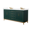Custom image for Green with Satin Bronze Trim / Carrara Cultured Marble / No Mirror
