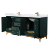Custom image for Green with Satin Bronze Trim / White Cultured Marble / No Mirror