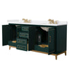 Custom image for Green with Satin Bronze Trim / White Cultured Marble / No Mirror