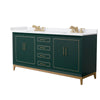 Custom image for Green with Satin Bronze Trim / White Cultured Marble / No Mirror