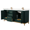 Custom image for Green with Satin Bronze Trim / White Quartz / No Mirror