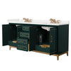 Custom image for Green with Satin Bronze Trim / White Quartz / No Mirror