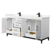 Custom image for White with Matte Black Trim / Carrara Cultured Marble / No Mirror