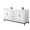 Custom image for White with Matte Black Trim / Carrara Cultured Marble / No Mirror