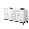 Custom image for White with Matte Black Trim / Carrara Cultured Marble / No Mirror