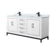 Custom image for White with Matte Black Trim / White Carrara Marble / No Mirror