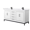 Custom image for White with Matte Black Trim / White Cultured Marble / No Mirror
