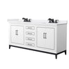 Custom image for White with Matte Black Trim / White Cultured Marble / No Mirror