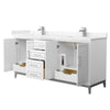 Custom image for White with Brushed Nickel Trim / Carrara Cultured Marble / No Mirror