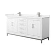 Custom image for White with Brushed Nickel Trim / Carrara Cultured Marble / No Mirror