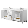 Custom image for White with Brushed Nickel Trim / Carrara Cultured Marble / No Mirror