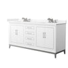 Custom image for White with Brushed Nickel Trim / Carrara Cultured Marble / No Mirror