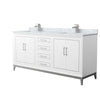 Custom image for White with Brushed Nickel Trim / White Carrara Marble / No Mirror