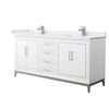 Custom image for White with Brushed Nickel Trim / White Cultured Marble / No Mirror