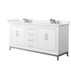 Custom image for White with Brushed Nickel Trim / White Cultured Marble / No Mirror