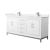 Custom image for White with Brushed Nickel Trim / White Quartz / No Mirror