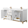 Custom image for White with Satin Bronze Trim / Carrara Cultured Marble / No Mirror