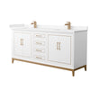 Custom image for White with Satin Bronze Trim / Carrara Cultured Marble / No Mirror