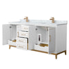 Custom image for White with Satin Bronze Trim / White Carrara Marble / No Mirror