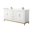 Custom image for White with Satin Bronze Trim / Giotto Quartz / No Mirror