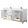 Custom image for White with Satin Bronze Trim / White Cultured Marble / No Mirror