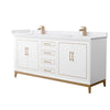 Custom image for White with Satin Bronze Trim / White Cultured Marble / No Mirror