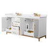 Custom image for White with Satin Bronze Trim / White Cultured Marble / No Mirror