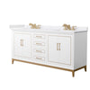 Custom image for White with Satin Bronze Trim / White Cultured Marble / No Mirror