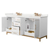 Custom image for White with Satin Bronze Trim / White Quartz / No Mirror