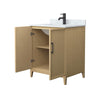 Custom image for White Oak with Matte Black Trim / White Carrara Marble / No Mirror