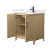 Custom image for White Oak with Matte Black Trim / Giotto Quartz / No Mirror