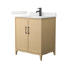 Custom image for White Oak with Matte Black Trim / Giotto Quartz / No Mirror