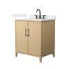 Custom image for White Oak with Matte Black Trim / Giotto Quartz / No Mirror