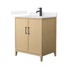 Custom image for White Oak with Matte Black Trim / White Cultured Marble / No Mirror