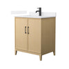 Custom image for White Oak with Matte Black Trim / White Quartz / No Mirror