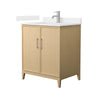 Custom image for White Oak with Brushed Nickel Trim / Carrara Cultured Marble / No Mirror