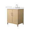 Custom image for White Oak with Brushed Nickel Trim / Carrara Cultured Marble / No Mirror